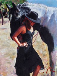 El Cielo II by Fabian Perez - Original Painting on Stretched Canvas sized 12x16 inches. Available from Whitewall Galleries